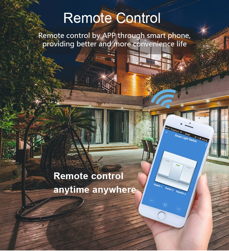 Us Standard Wall Switches Tuya Wifi Remote Control Home Wall Smart Switches 3 Way