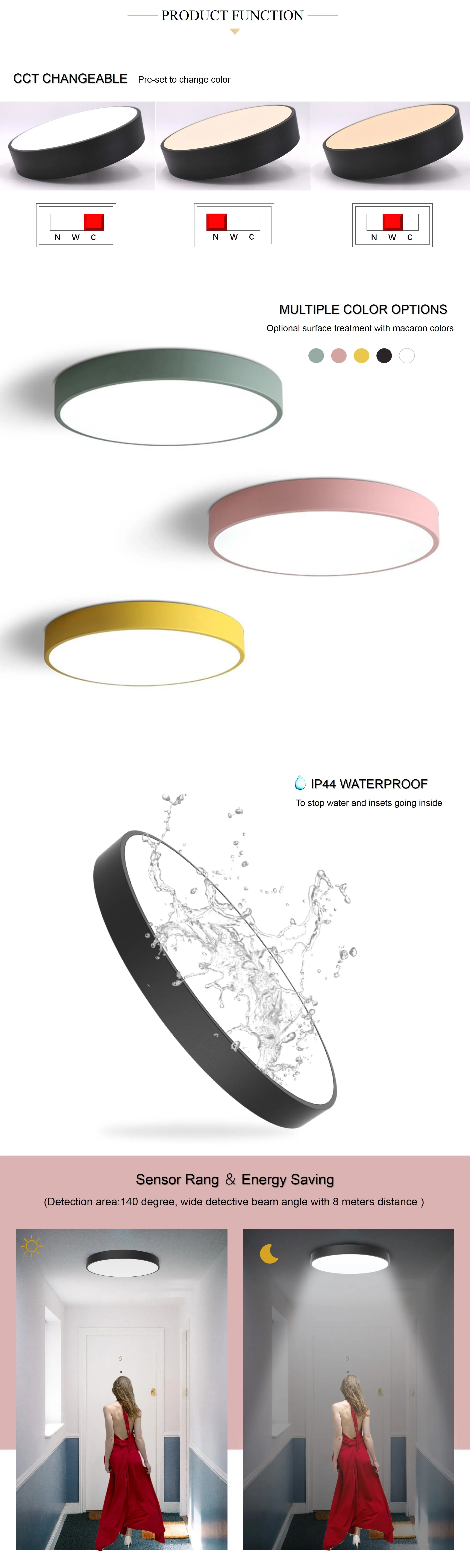 Smart Modern Surface Mounted Roof Panel Motion LED Light Ceiling